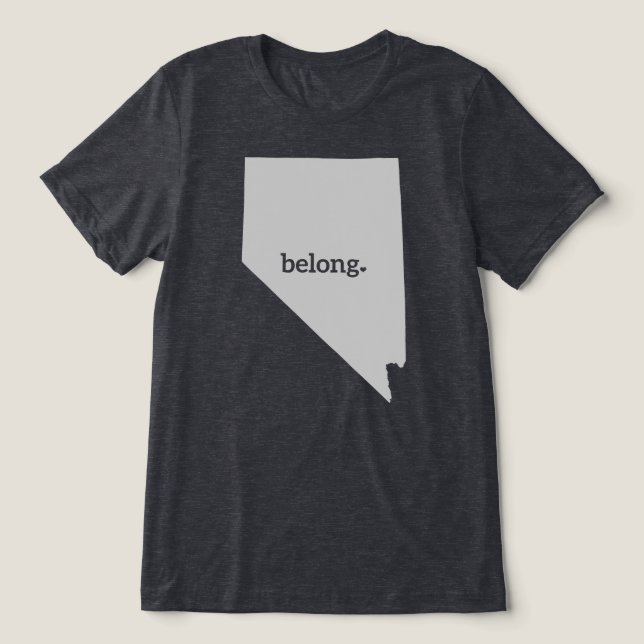 Nevada Karta Belong State Pride T Shirt (Design Framsida)