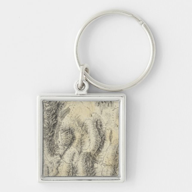 Nevada och Utah Fyrkantig Silverfärgad Nyckelring (Framsidan)