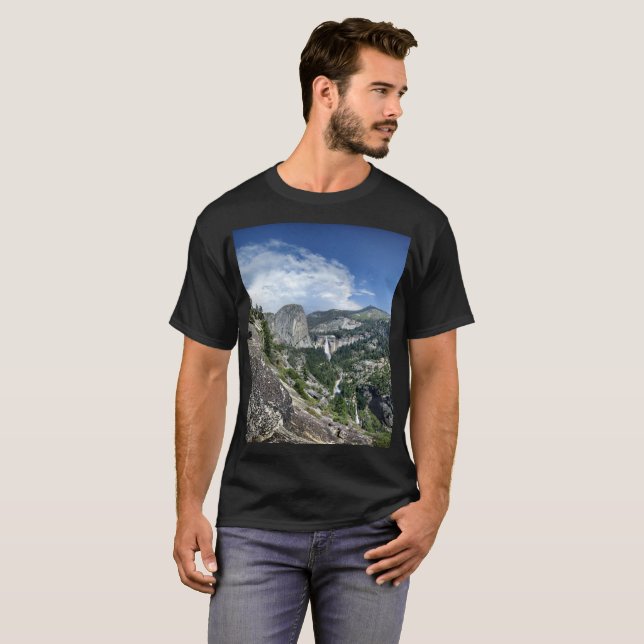 Nevada och Vernal Falls - Yosemite T Shirt (Hel framsida)