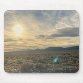 Nevada-öken Solnedgång – Gyllene himmel över horis Musmatta