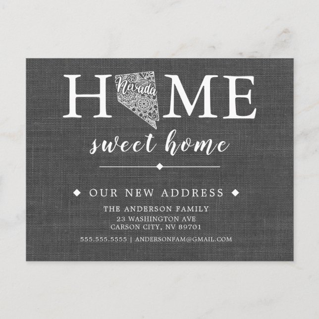 NEVADA-postkort för meddelande om statlig Flytta Vykort (Framsida)