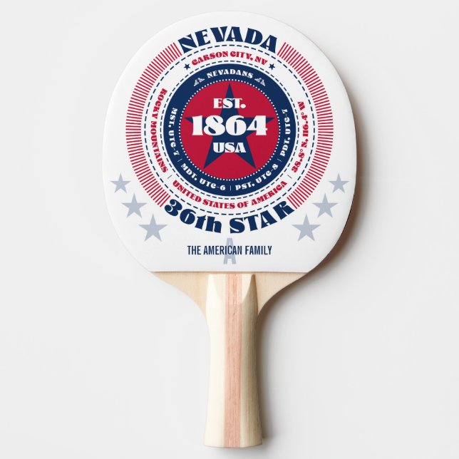 Nevada Pride Circular Typography Monogram Pingisracket (Framsidan)