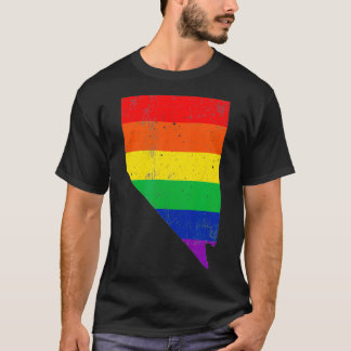 Nevada Pridet Rainbow Flagga Karta Gay Lesbisk HBT T Shirt