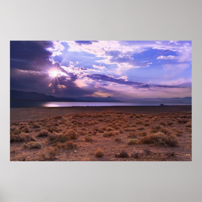 Nevada Pyramid Sjö Sunrise Poster (Framsidan)