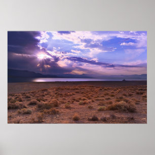 Nevada pyramid soluppgång för sjö poster
