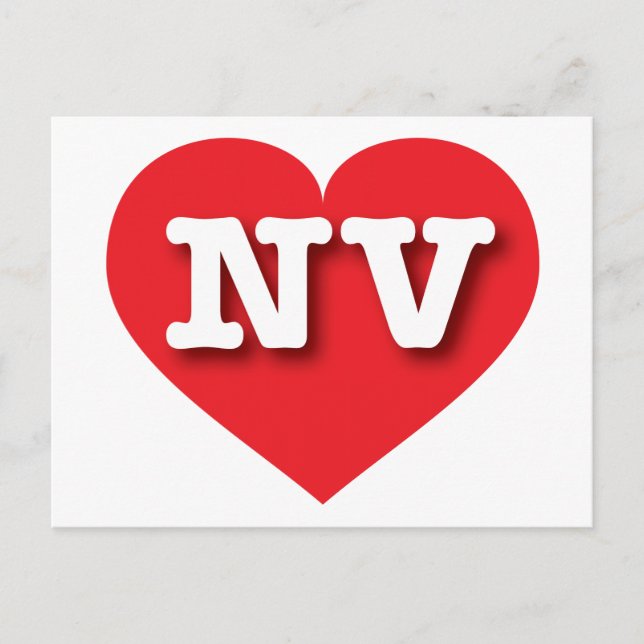 Nevada Red Heart - Jag älskar NV Vykort (Framsida)