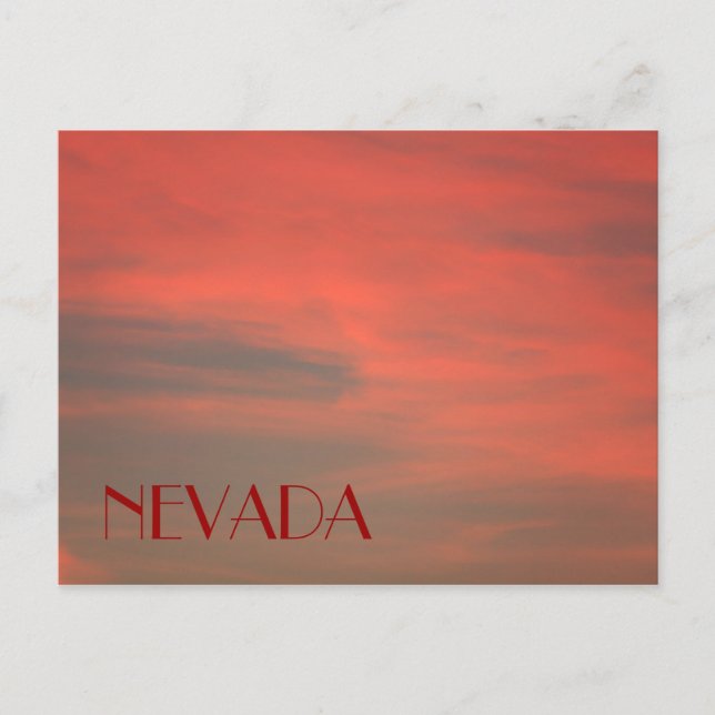 NEVADA Röd Himmel Postkort Vykort (Framsida)