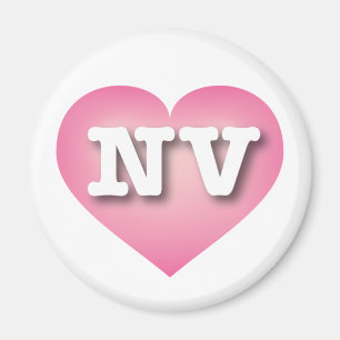 Nevada Rosa Fade Heart - I kärlek NV Magnet