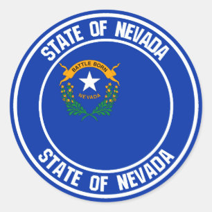 Nevada Round Emblem Runt Klistermärke