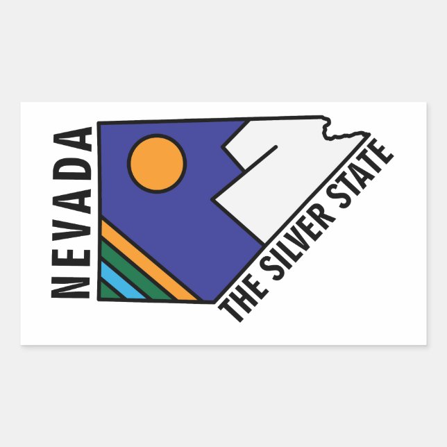 Nevada Silver Rektangulärt Klistermärke (Framsida)