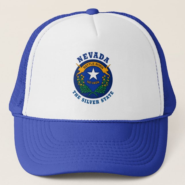 NEVADA SILVER STATE FLAG TRUCKERHATT KEPS (Framsida)