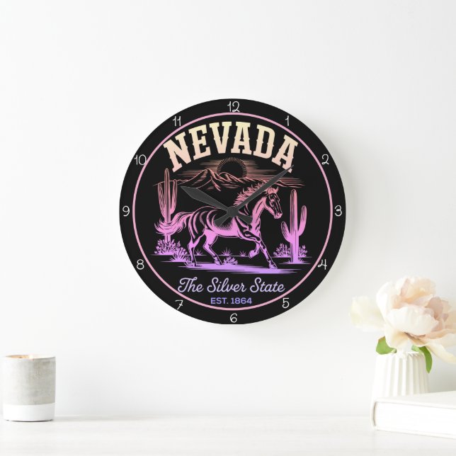 Nevada Silver State-häst Stor Klocka (Hem)