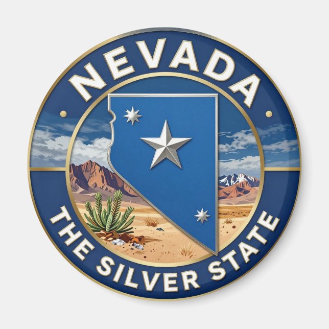 NEVADA Silver State Örtheritage Magnet (Framsidan)