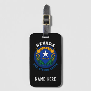 NEVADA SILVER STATLIG FLAGGA BAGAGEBRICKA