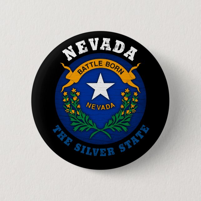 NEVADA SILVER STATLIG FLAGGA KNAPP (Framsida)