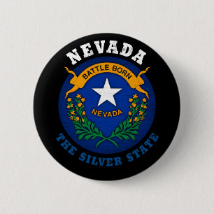 NEVADA SILVER STATLIG FLAGGA KNAPP