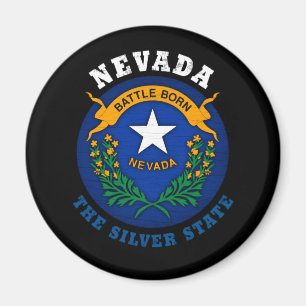NEVADA SILVER STATLIG FLAGGA MAGNET
