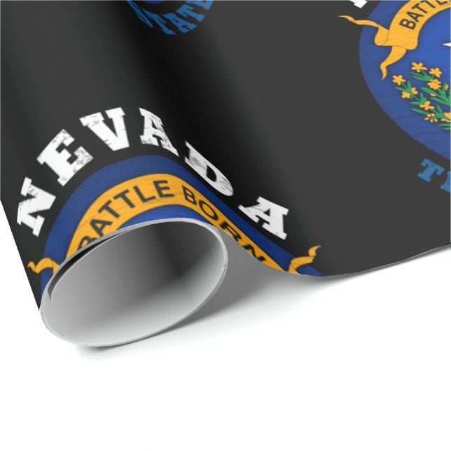 NEVADA SILVER STATLIG FLAGGA PRESENTPAPPER (Rullad Hörn)