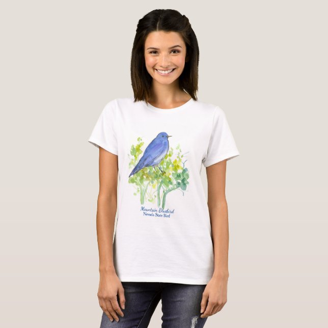 Nevada Souvenir Desert Sagebrush Bluebird Tee (Hel framsida)