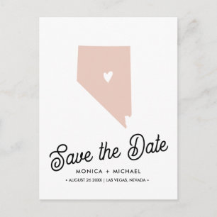 NEVADA State Destination Wedding ANY FÄRG Meddelande Vykort