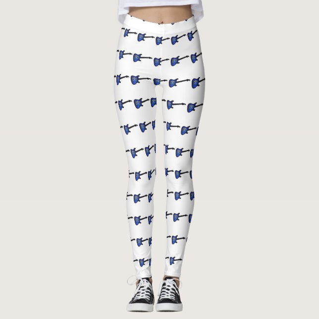 Nevada State Electric Flagga Guitar Leggings (Framsida)