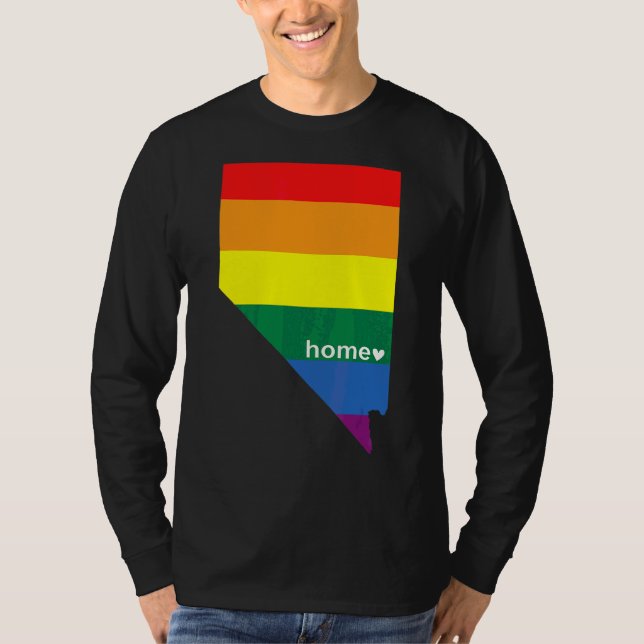 Nevada State Karta Lgbt Pride Parad Ally T Shirt (Framsida)