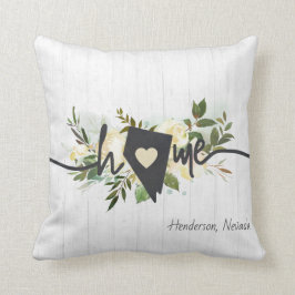 Nevada State Personlig Home City Rustic Blommigt Kudde
