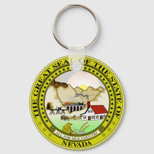 Nevada State Seal Keychain Nyckelring (Framsida)
