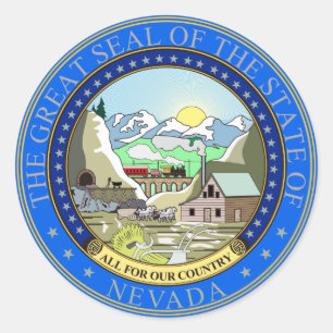 Nevada State Seal Runt Klistermärke
