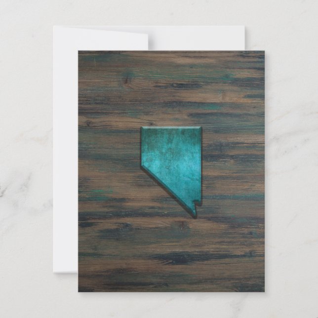 Nevada State Shape Teal Tack Kort (Framsida)