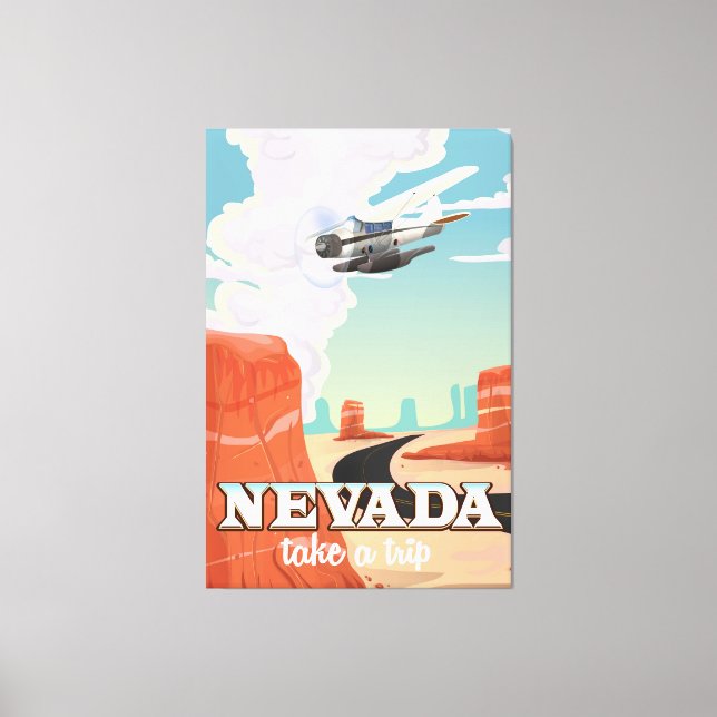 Nevada State vintage reseaffisch Canvastryck (Framsida)