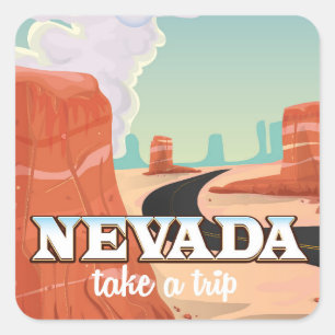 Nevada State vintage reseaffisch Fyrkantigt Klistermärke