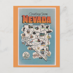 Nevada-staten Karta Vykort