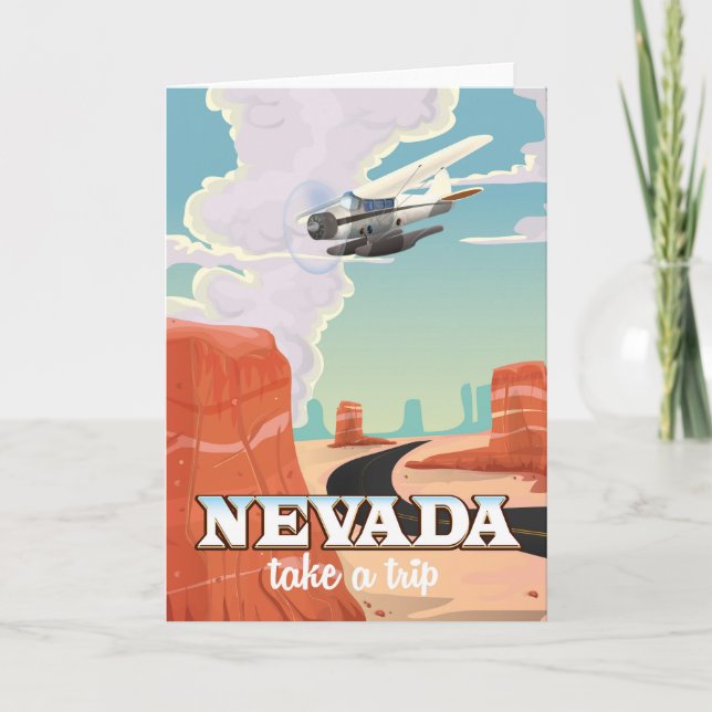 Nevada-staten vintage resor poster helgkort (Framsida)