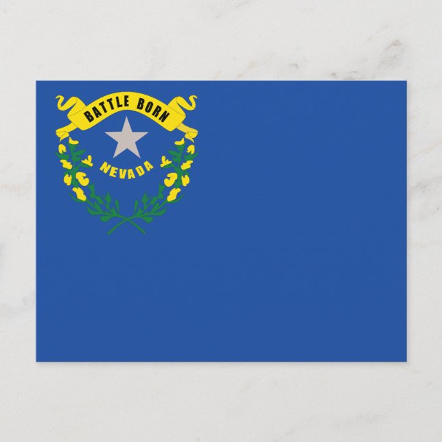 Nevada Statens Flagga Battle Born Vykort (Framsida)