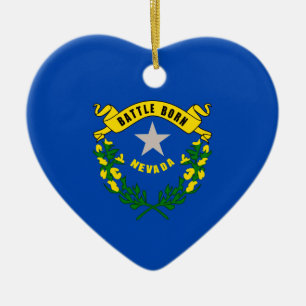 Nevada Statlig flagga Design Julgransprydnad Keramik
