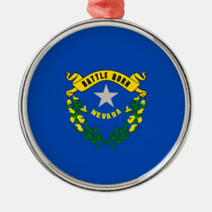 Nevada Statlig flagga Design Julgransprydnad Metall
