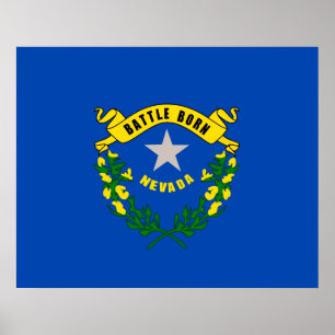 Nevada Statlig flagga Design Poster