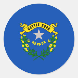 Nevada Statlig flagga Design Runt Klistermärke
