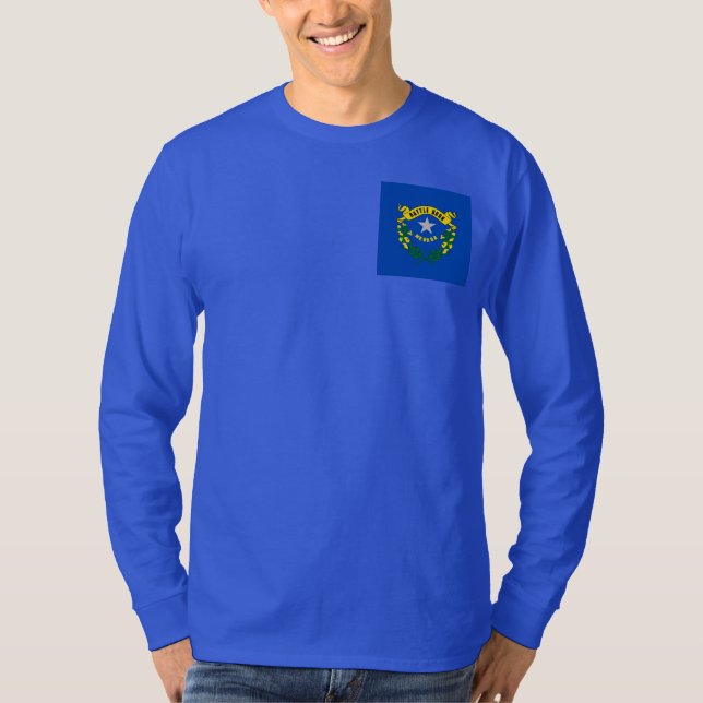 Nevada Statlig flagga Design T-shirt (Framsida)