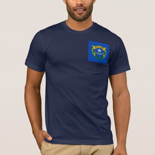 Nevada Statlig flagga Design T Shirt (Framsida)