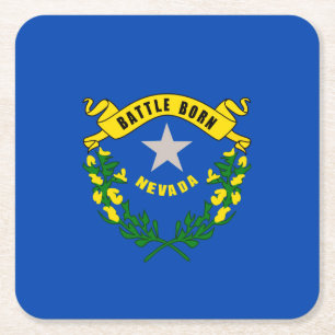 Nevada Statlig flagga Design Underlägg Papper Kvadrat