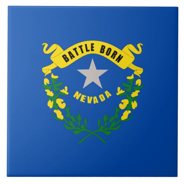 Nevada statlig flagga kakelplatta (Framsidan)