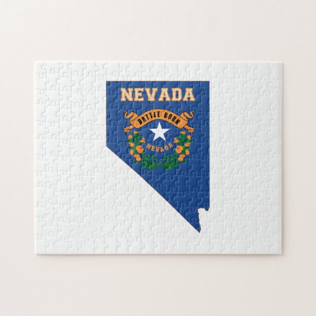 Nevada Statlig flagga Karta Pussel (Horisontell)