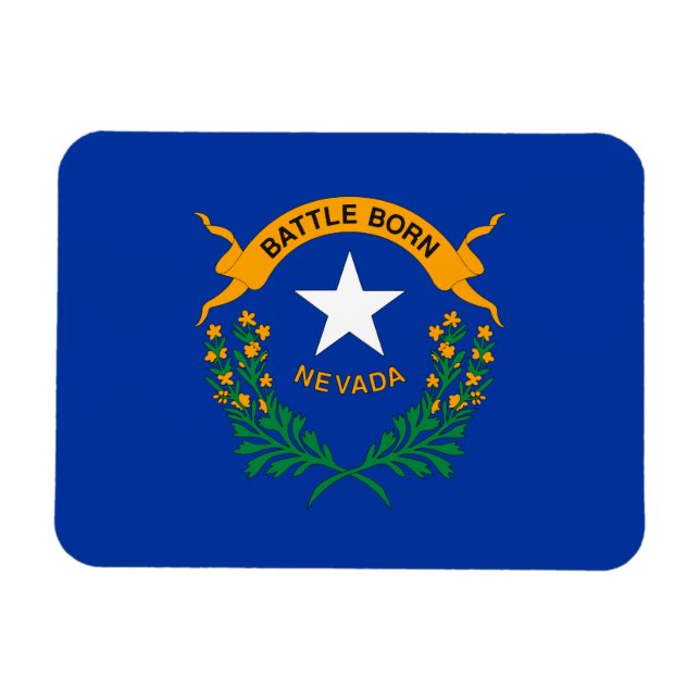 Nevada Statlig flagga Magnet (Horisontell)