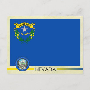 Nevada Statlig flagga och Seal Vykort