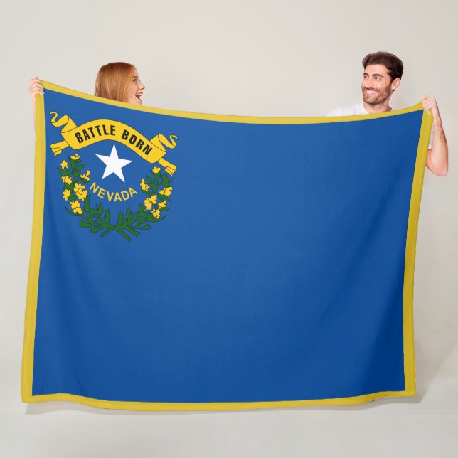 Nevada Statlig flagga Print Patriotc Fleecefilt (På plats)