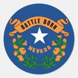 Nevada statlig flagga runt klistermärke