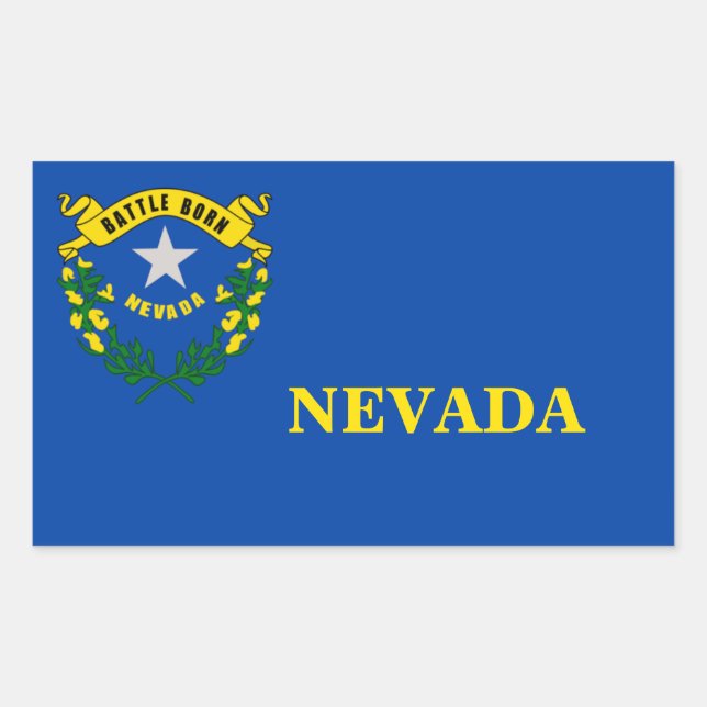 Nevada Statlig flagga Sticker Rektangulärt Klistermärke (Framsida)