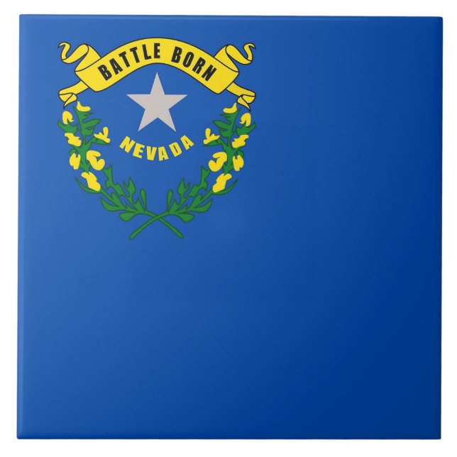 Nevada Statlig flagga Tile Kakelplatta (Framsidan)